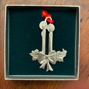 Lindsay Claire pewter candles Christmas ornament